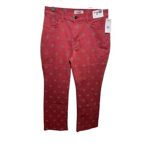 Wrangler High Rise Bold Boot Jeans Red Diamond Pattern 10/30x30 NWT
